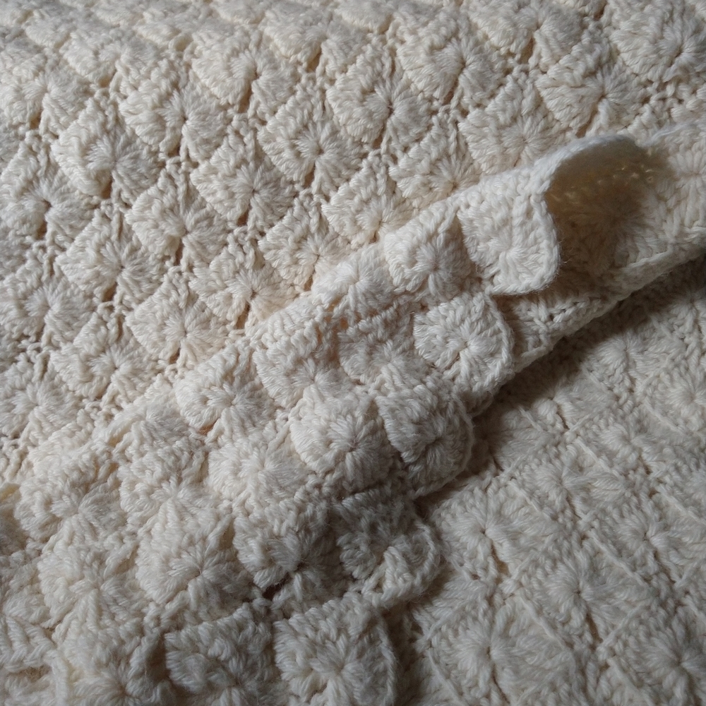 Crocheted Natural Tone Blanket/Afghan
